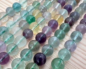 Genuine Fluorite Gemstone 4mm 6mm 8mm Beads 39cm Strand Also known as Fluorspar, Calcium Fluoride or Stone of Unity.