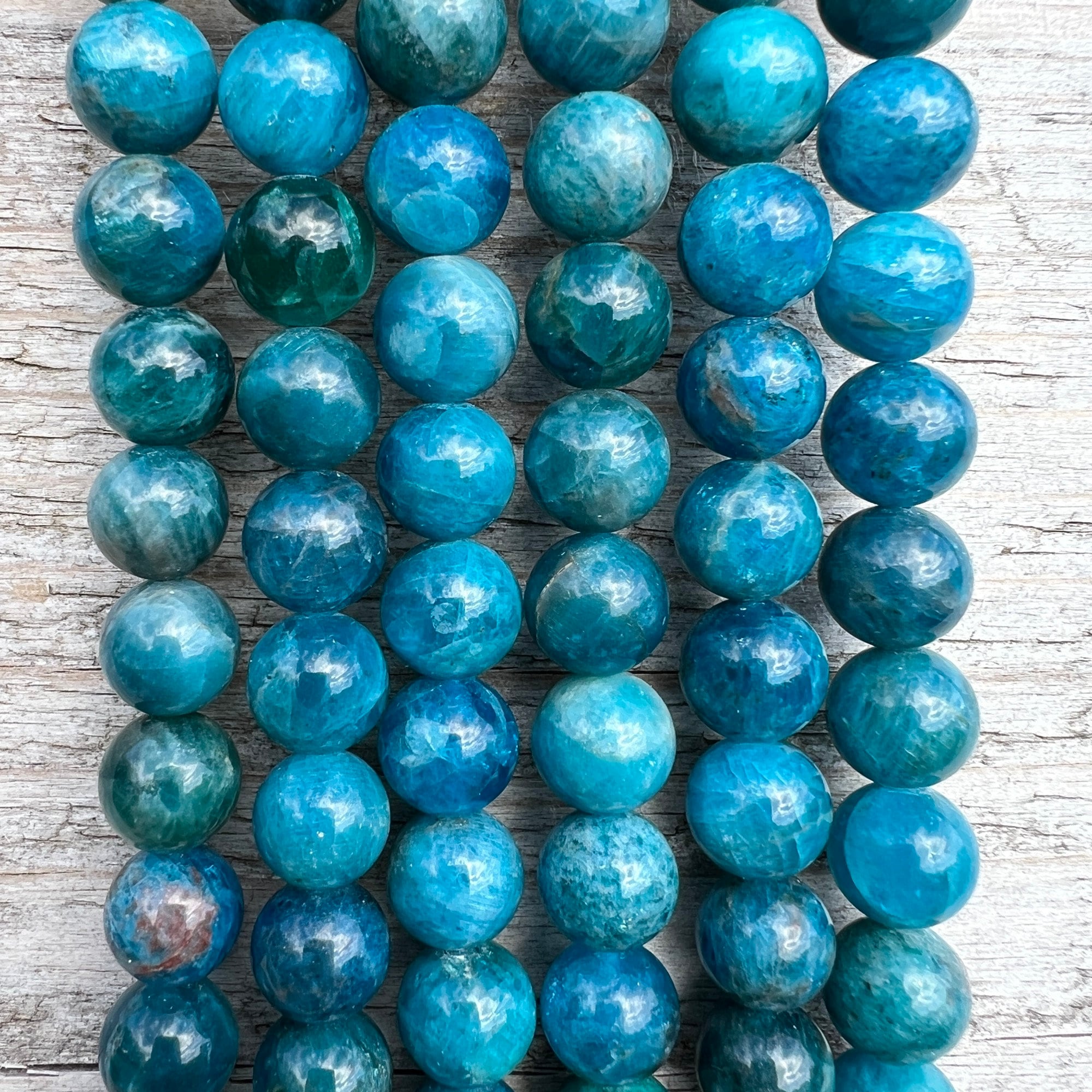 Lot De 25 Perles En Apatite - Longueur Totale Du Brin Environ 19 Cm - Pour Création De Bijoux - Neuf