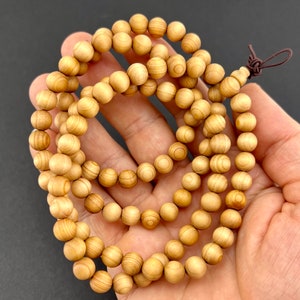 10 MM Weiß Sandelholz Mala 108+1 Perlen Safed Chandan Japa