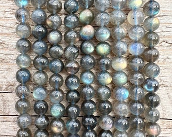 Pietra preziosa labradorite di qualità AA 4mm 6mm 8mm Perline 38cm Filo Semi prezioso Spettrolite naturale Perline sciolte Creazione di gioielli Bracciale Mala