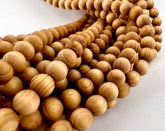 Bois de santal, perles de 6 mm, 8 mm, brins de 39 cm, fabrication de bijoux, perles aromatiques naturelles, pour bracelet mala, collier, perles de heurtoir, artisanat