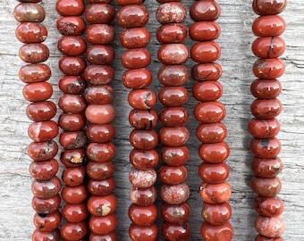 Red Cappuccino Jasper 5x8 mm Rondelle Beads Semi Precious Natural Loose Beads Gemstone for Jewelry Crafting Bracelet Mala