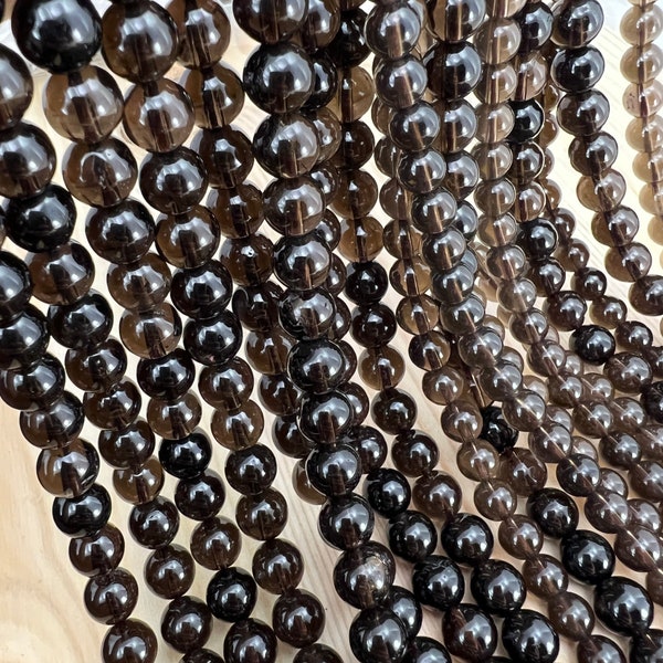 Rauchquarz Edelstein 6mm 8mm Perlen 39cm Strang natürliche Cairngorm lose Perle für Schmuck Armbänder Halskette Mala Herstellung