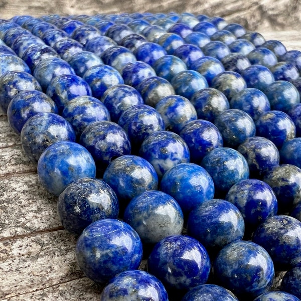 Pierres précieuses lapis lazuli 6 mm 8 mm perles 39 cm brin A perles naturelles en vrac de qualité pour bijoux bracelet collier Mala artisanat