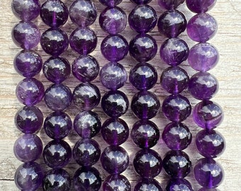 Amethyst Gemstone Beads Strand 4 6 8 10mm Semi Precious Natural Stone Loose Beads for Jewelry Crafting Bracelet Necklace Mala