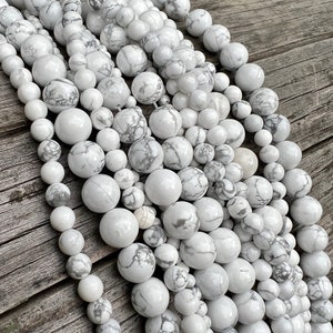 Howlite Gemstone Beads 39cm Strand Round Natural 4mm 6 mm 8mm 10mm loose beads for jewelry Crafting Bracelet Mala Necklace