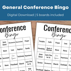 General Conference Bingo for Kids