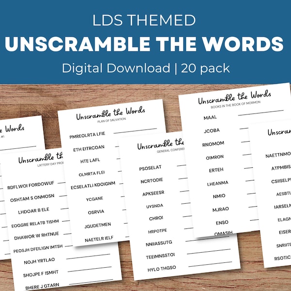 LDS Unscramble the Words Game Digital Download