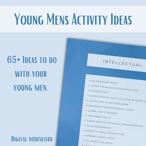 LDS Young Men&#39;s Activity Ideas - Digital Download