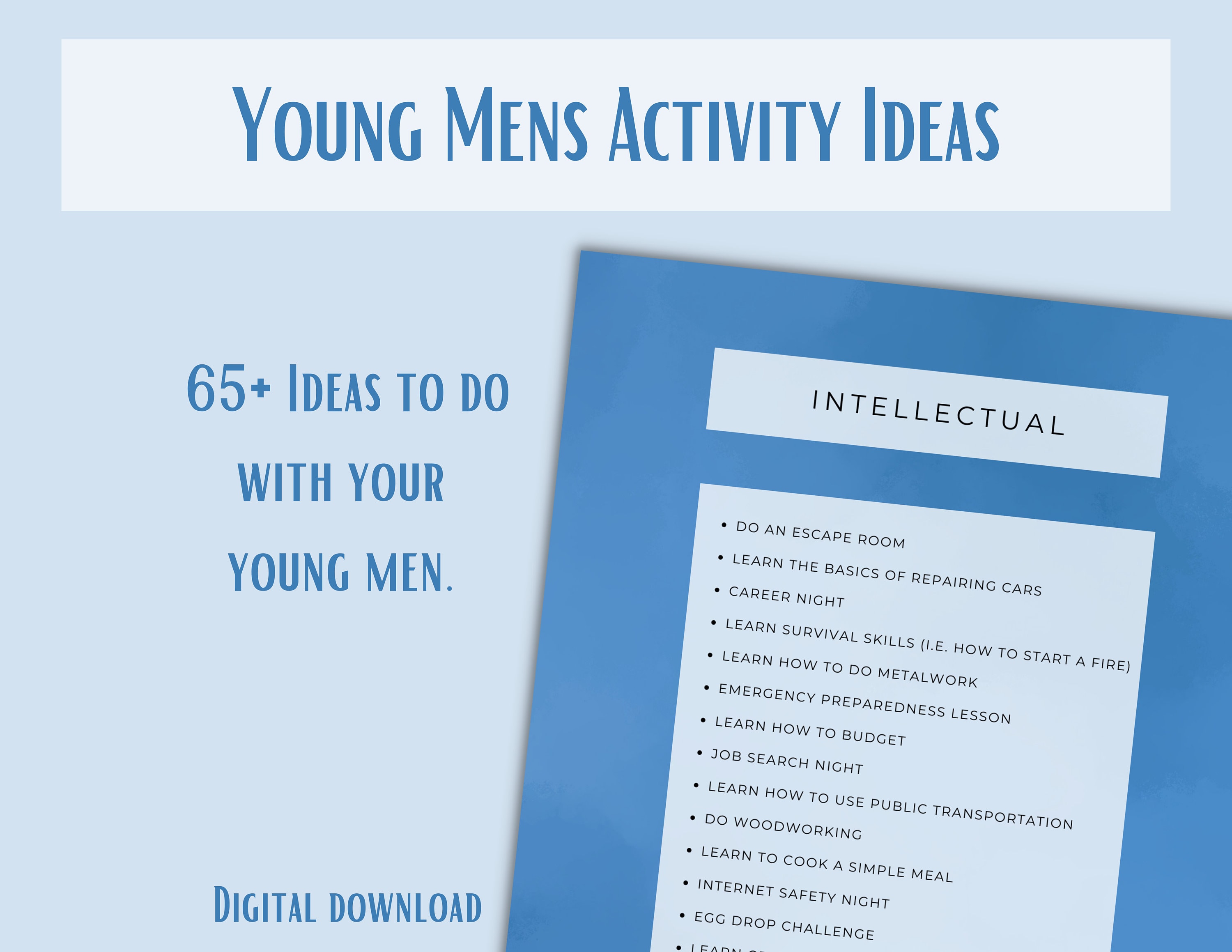 LDS Young Men's Activity Ideas Digital Download Etsy