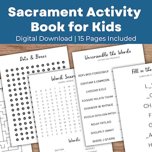 Sacrament Activity Book for Kids (15 pages)
