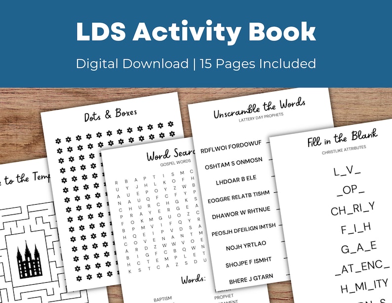 LDS Kids Activity Book Printable (15 Pages) - Etsy