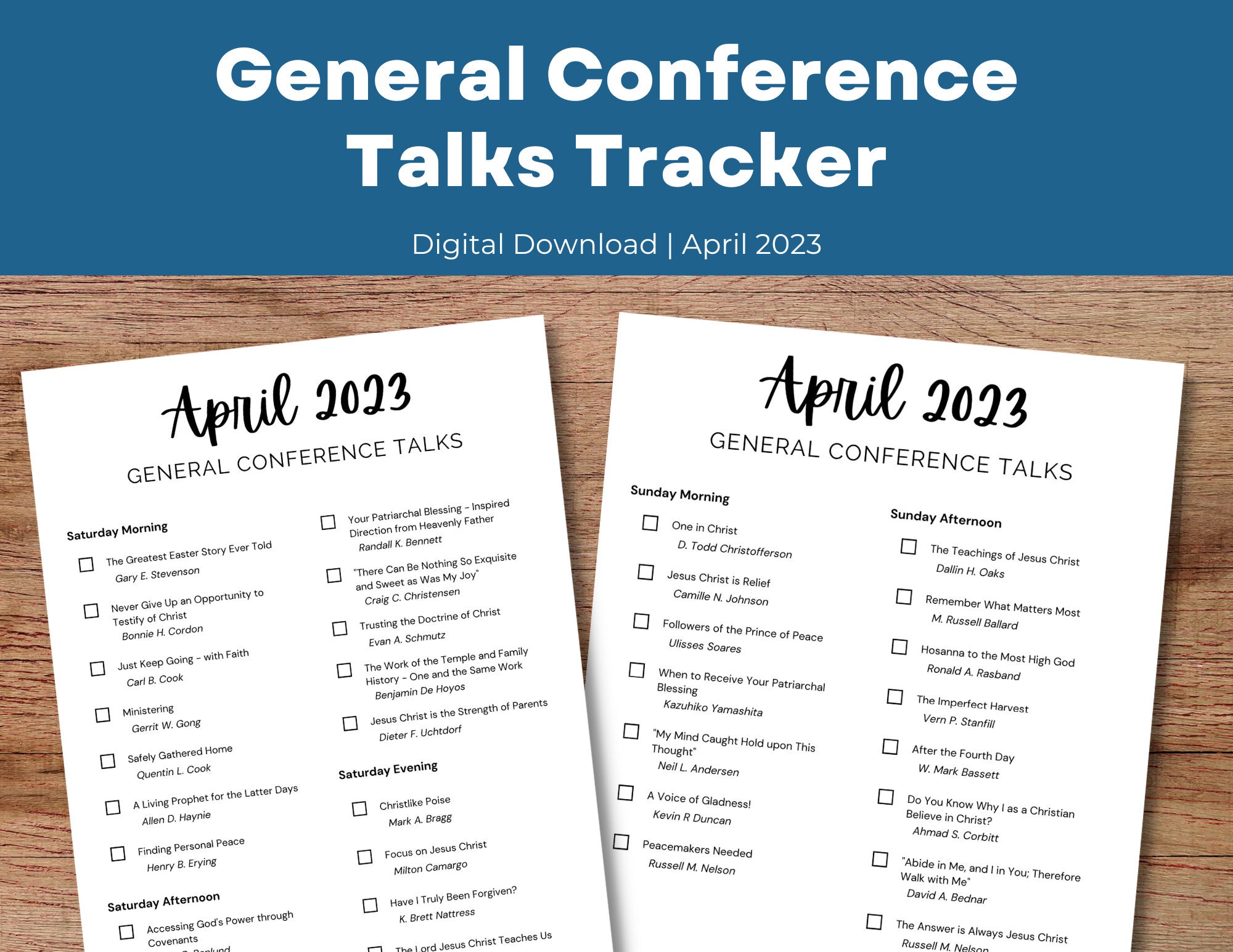 April 2023 General Conference Talk Tracker Etsy