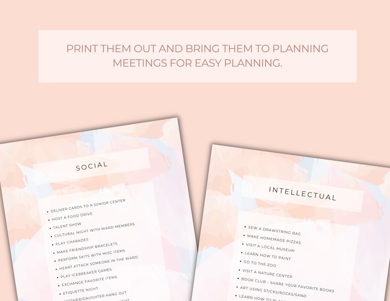 LDS Activity Day Ideas for Girls - Digital Download - Etsy