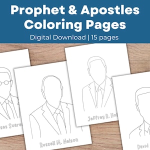 Prophets & Apostles Coloring Pages | 15 pages | General Conference Activity for Kids