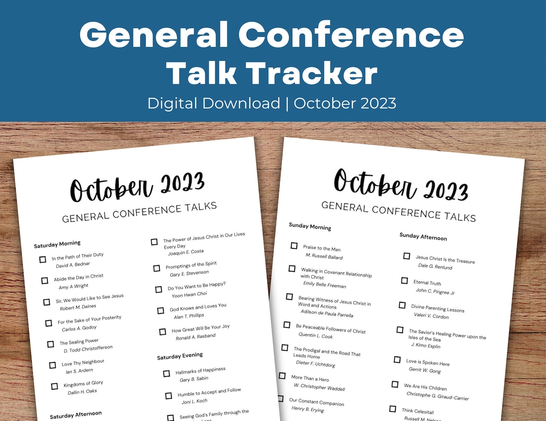 General Talk Model October 2023 General Conference Talk Tracker - Etsy