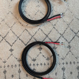 PAIR 8 foot speaker cable made with 4s11 14AWG speaker cable (pair)