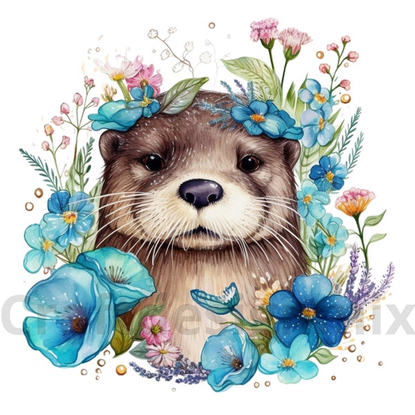 Cute Otter download svg flower, Pdf, Svg, Png, Otter Jpg, commercial use, tumbler png download, create your design with this Otter