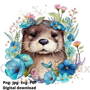 Otter Png | Otters Bundle | Sublimation Template | Straight Png Digital Download Pdf, SVG, Png, Otter Jpg, Otter Mug Design Png, Digital
