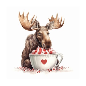 Christmas Moose svg flower, Pdf, Svg, Png, Jpg, commercial use, tumbler png download, Moose svg file, create your design with this Animal