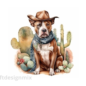 Cute American Staffordshire Western Hat, Pdf, Svg, Png, Jpg, utilisation commerciale, téléchargement numérique, fabrication de cartes, créez votre design avec ce chien