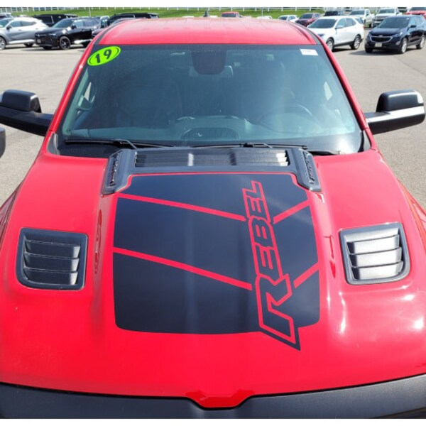 Rocky Mountain Graphics Hood Graphics Vinyl Decals For 2025 Ram 1500 Rebel – V2 Mopar Style