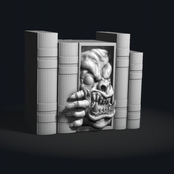 Monster Book Holder / Book Nook - Add a Magical Touch to Your Shelves! - Halloween Gift - STL - 3D print files