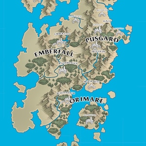 Fantasy Map Brush Pack - Berg, See, Dungeon, Stadt, Dorf und mehr - Digitales Produkt - Photoshop