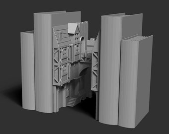 Medieval Street Book Nook - Digital File .STL - 3D Printing