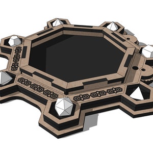 Tacka na kostki 3 w 1 - Przechowywanie kostek - Licznik punktów zdrowia SVG. DXF. Ai. 4 mm Produkt cyfrowy Cięcie laserowe