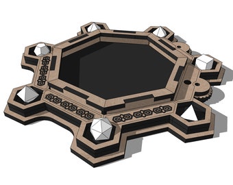 3 in 1 Dice Tray - Dice Storage - Health Point Counter SVG. DXF. Ai. 4mm Digital Product Lasercut