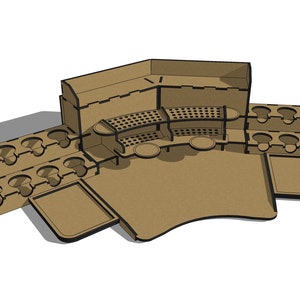 Miniaturowa stacja malarska Pliki cięte laserowo do sklejki MDF 4 mm 36 mm Organizer na butelki i pędzle Produkt cyfrowy