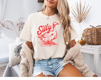Silly Goose Funny Shirt, Funny Goose Shirt, Comfort Colors Tee, Goose Lover Shirt, Silly Goose Club Shirt, Gift for Friends