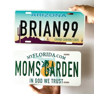 Custom US License Plate | Custom Car Tags | 6 x 12 Inch Personalized Aluminum Vanity License Plates | US Personalized Plate