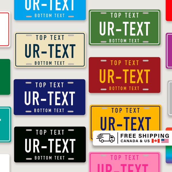 Custom License Plate: Personalized Aluminum Car Tag - 6x12, 7x4, 6x3, 4x2 Inch