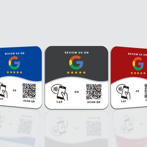Google Review NFC & QR Plate for Business - Tap or QR Scan for Google  | Instant Google Review Page  | One Tap Google Review Link Stands