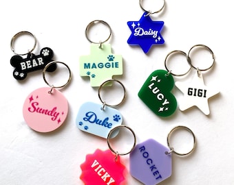 Etiqueta de identificación personalizada para mascotas: Etiqueta de acrílico personalizada para collar de perro y gato