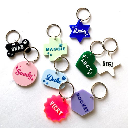 Personalized Pet ID Tag: Custom Acrylic Dog & Cat Collar Tag