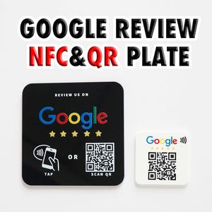 ビジネス向け Google レビュー NFC および QR プレート - Google をタップまたは QR スキャン | ワンタップで Google レビュー スタンド | インスタント Google レビュー ページ リンク