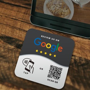 Toque o escanee QR para Google - Placa NFC y QR de revisión de Google para empresas / Página de revisión instantánea de Google / Soportes de enlace de revisión de Google de un toque