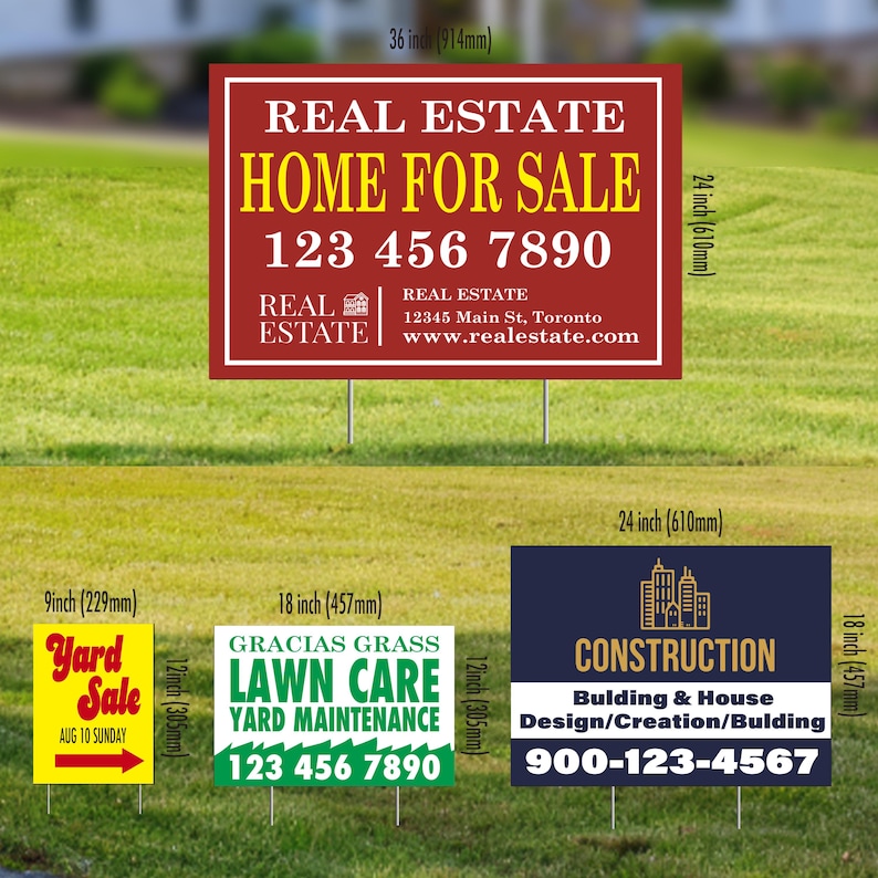 Custom Yard Sign With H Stake: Personalized Advertising, Garden Decor ...