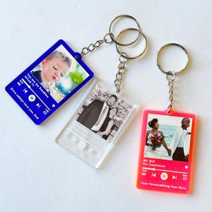 Personalized Photo Song Keychain: Custom Music Album Keyring