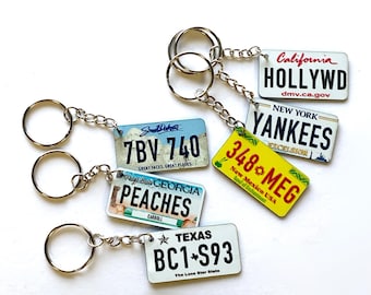 Personalized USA License Plate Keychain: Travel Souvenir Gift
