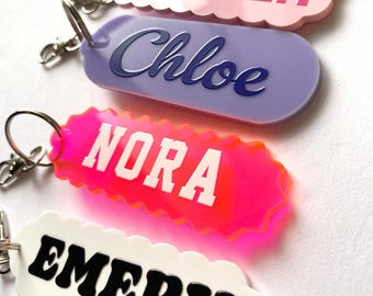 Personalisierter Rucksack mit Namen, personalisiert, Kinder Schlüsselanhänger