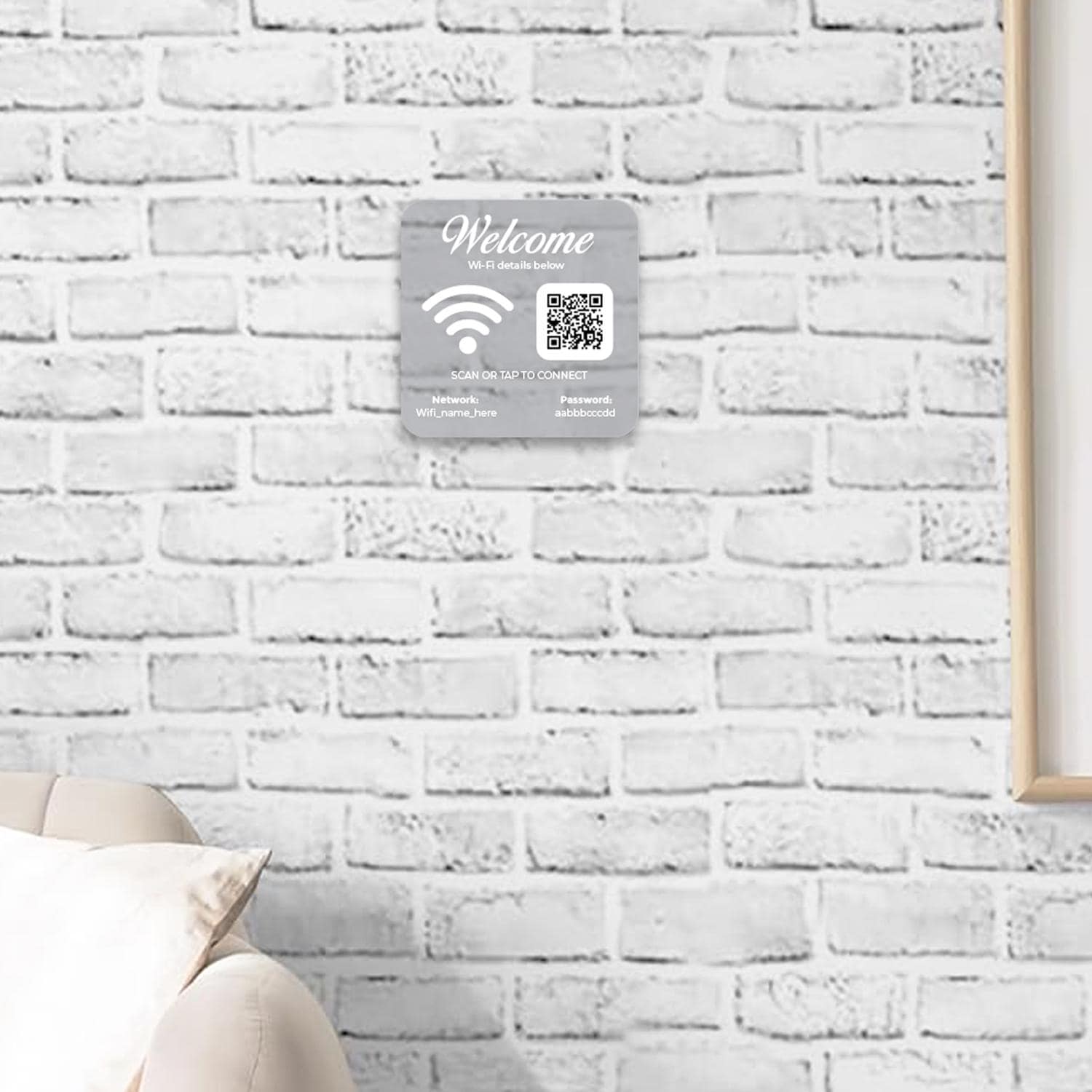 Personalized Acrylic Wifi Sign With QR Code and NFC Tap for Guests - Etsy