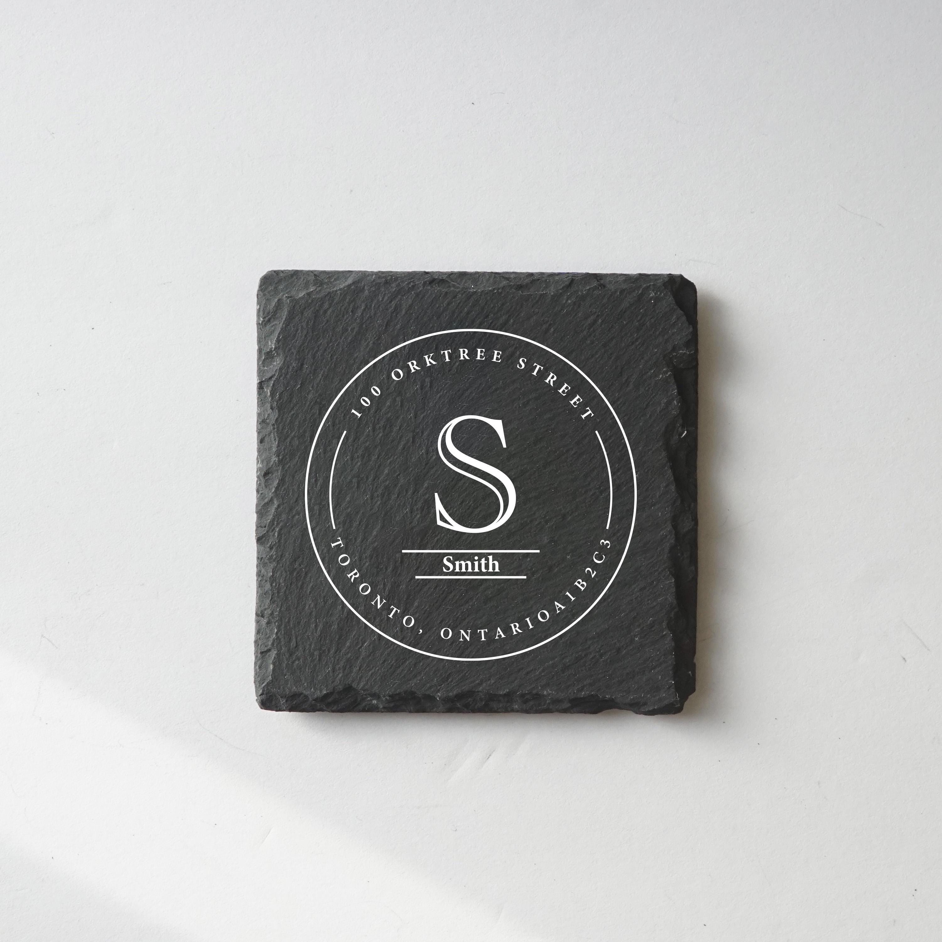 Personalized Slate Coasters: Custom UV Printed Family Name Set - Etsy