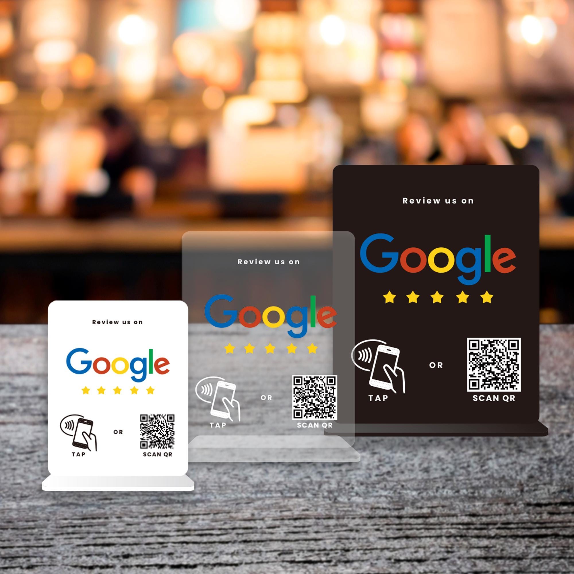 Googleレビュー NFC QRスタンド：アクリル製ビジネスサイン - Etsy 日本