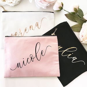 monogram makeup custom cosmetic bag makeup bag personalized bridesmaid toiletry bridal custom travel makeup wedding gifts Gifts for her