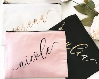 monogram makeup custom cosmetic bag makeup bag personalized bridesmaid toiletry bridal custom travel makeup wedding gifts Gifts for her