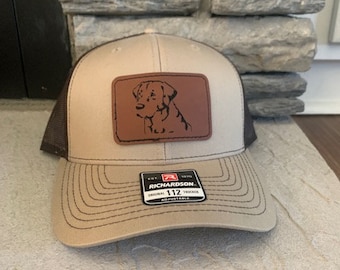 Labrador patch, Hunter's gift, Birddog Trucker Hat 112 Top Seller Leather patch hat, Baseball Style,Snapback,Father's day gift